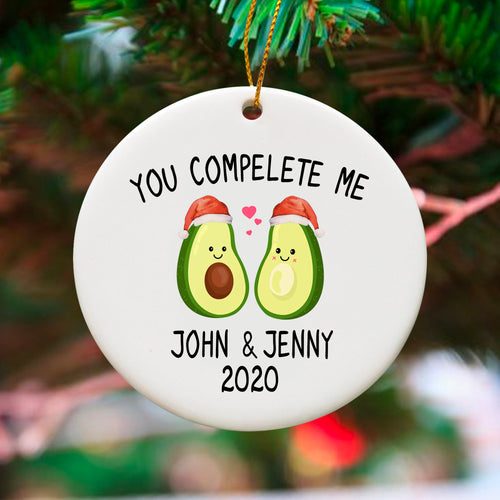 Avocado couple Ornament, Personalized Engagement Gift, Just Married, First Christmas Together, Newlywed, Anniversary Christmas Gift