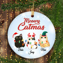 Load image into Gallery viewer, Meowy Catmas Personalized Cat Decorative Christmas Ornament Cat Lover Gift, Personalized Christmas Ornament, Custom Cat Name Christmas Ornament