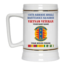 Load image into Gallery viewer, 100TH AIRBORNE MISSILE MAINTENANCE SQUADRON BEER STEIN 22oz GOLD TRIM BEER STEIN