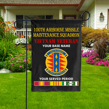 Load image into Gallery viewer, 100TH AIRBORNE MISSILE MAINTENANCE SQUADRON DOUBLE-SIDED PRINTED 12&quot;x18&quot; GARDEN FLAG