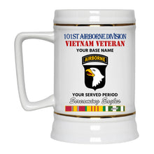 Load image into Gallery viewer, 101ST AIRBORNE DIVISION BEER STEIN 22oz GOLD TRIM BEER STEIN