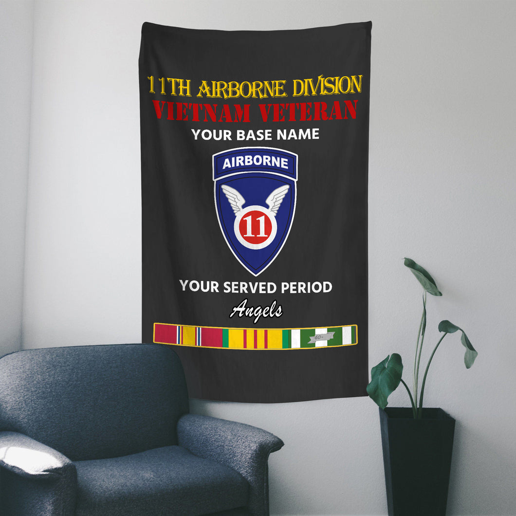 11TH AIRBORNE DIVISION WALL FLAG VERTICAL HORIZONTAL 36 x 60 INCHES WALL FLAG