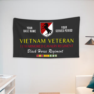 11TH ARMORED CAVALRY REGIMENT WALL FLAG VERTICAL HORIZONTAL 36 x 60 INCHES WALL FLAG