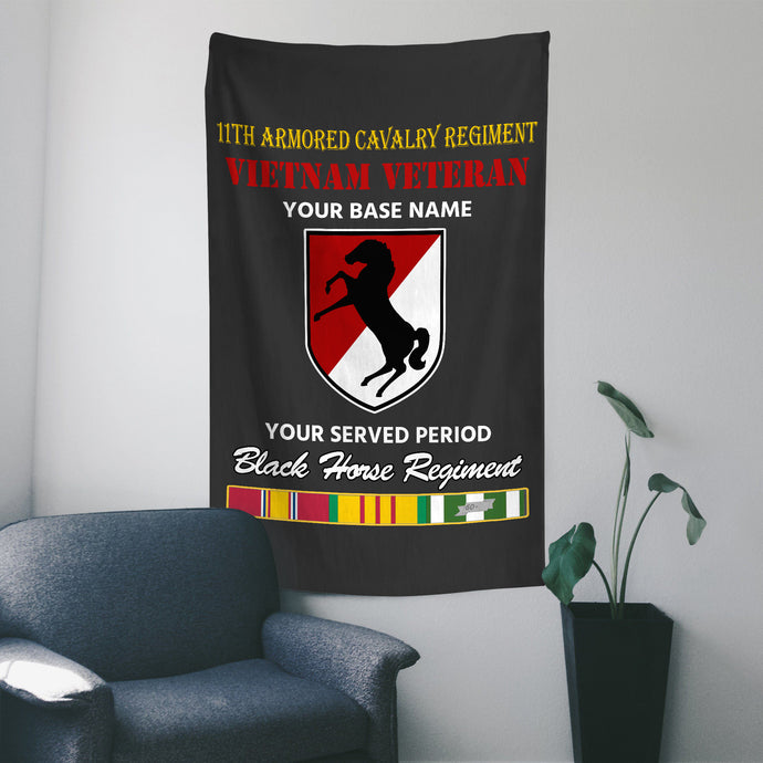 11TH ARMORED CAVALRY REGIMENT WALL FLAG VERTICAL HORIZONTAL 36 x 60 INCHES WALL FLAG