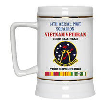 Load image into Gallery viewer, 14TH AERIAL PORT SQUADRON BEER STEIN 22oz GOLD TRIM BEER STEIN