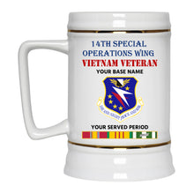 Load image into Gallery viewer, 14TH SPECIAL OPERATIONS WING BEER STEIN 22oz GOLD TRIM BEER STEIN