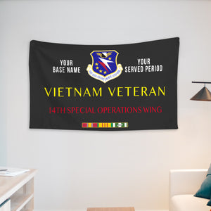 14TH SPECIAL OPERATIONS WING WALL FLAG VERTICAL HORIZONTAL 36 x 60 INCHES WALL FLAG