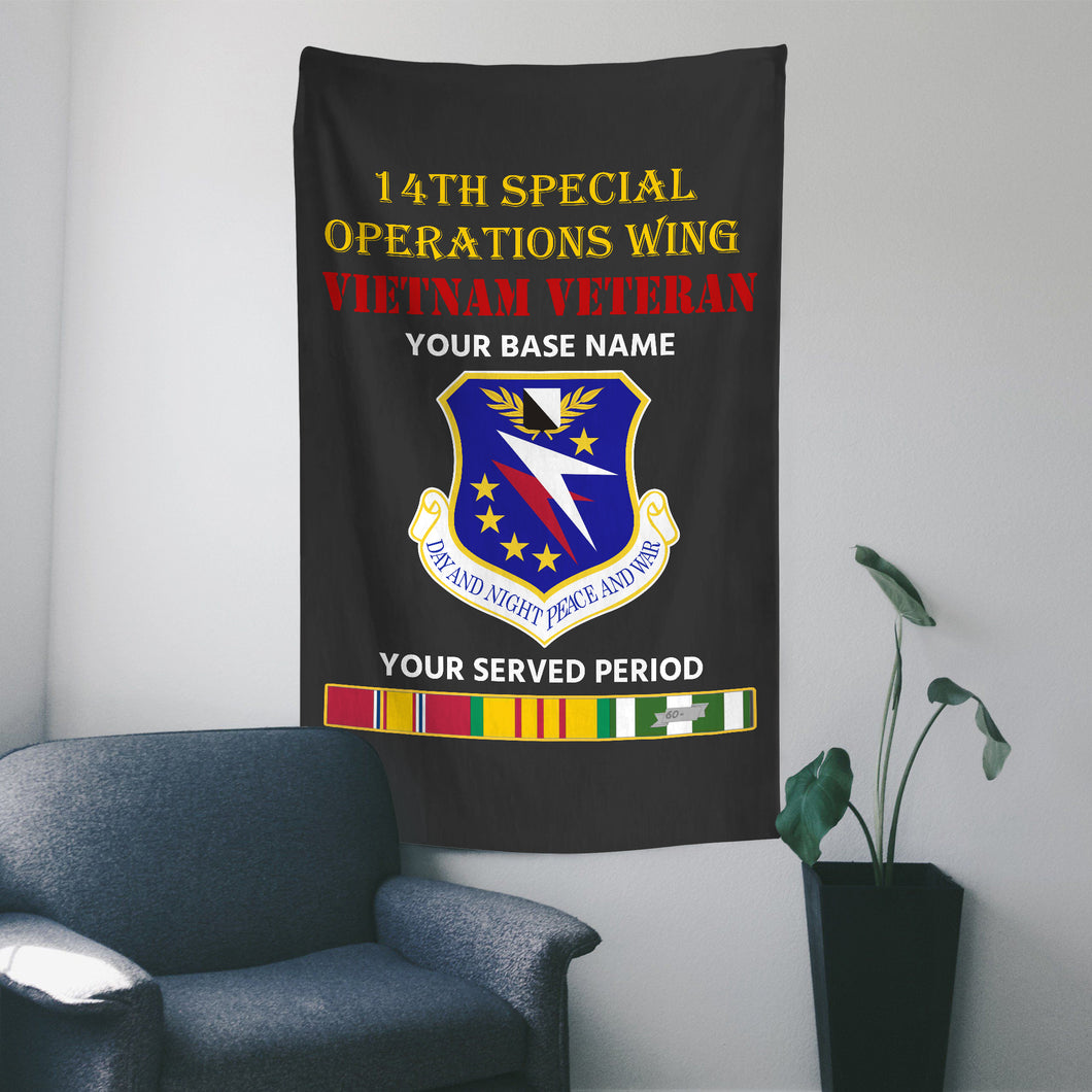 14TH SPECIAL OPERATIONS WING WALL FLAG VERTICAL HORIZONTAL 36 x 60 INCHES WALL FLAG