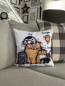 Funny Cat Personalized Canvas Pillow (Insert Included)