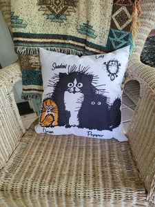 Funny Cat Personalized Canvas Pillow (Insert Included)