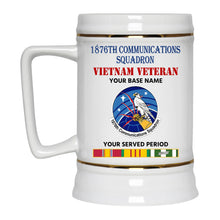 Load image into Gallery viewer, 1876TH COMMUNICATIONS SQUADRON BEER STEIN 22oz GOLD TRIM BEER STEIN