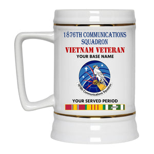 1876TH COMMUNICATIONS SQUADRON BEER STEIN 22oz GOLD TRIM BEER STEIN