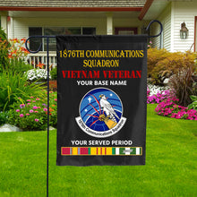 Load image into Gallery viewer, 1876TH COMMUNICATIONS SQUADRON DOUBLE-SIDED PRINTED 12&quot;x18&quot; GARDEN FLAG