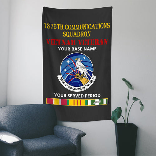 1876TH COMMUNICATIONS SQUADRON WALL FLAG VERTICAL HORIZONTAL 36 x 60 INCHES WALL FLAG