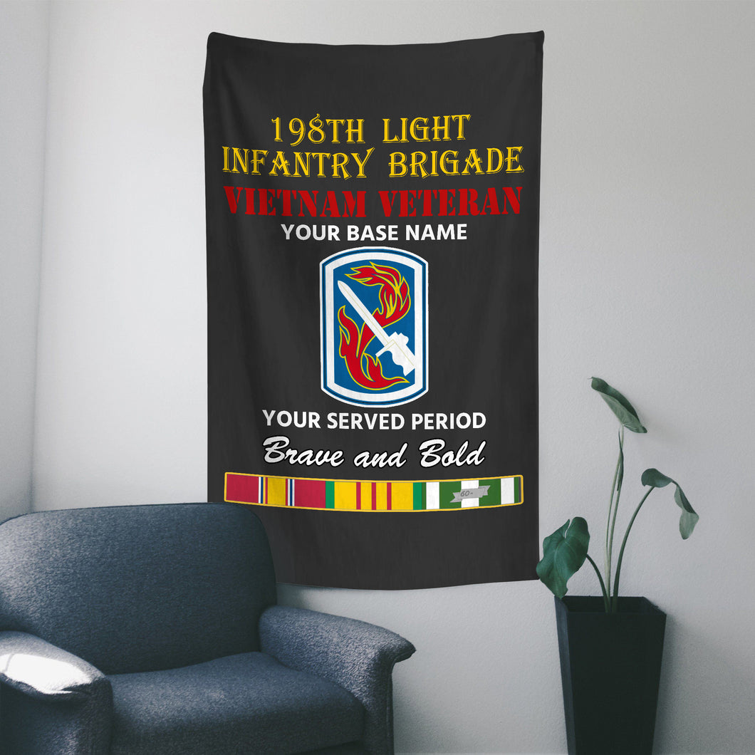 198TH LIGHT INFANTRY BRIGADE WALL FLAG VERTICAL HORIZONTAL 36 x 60 INCHES WALL FLAG