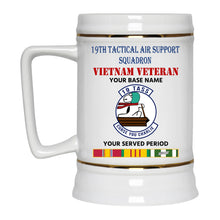 Load image into Gallery viewer, 19TH TACTICAL AIR SUPPORT SQUADRON BEER STEIN 22oz GOLD TRIM BEER STEIN