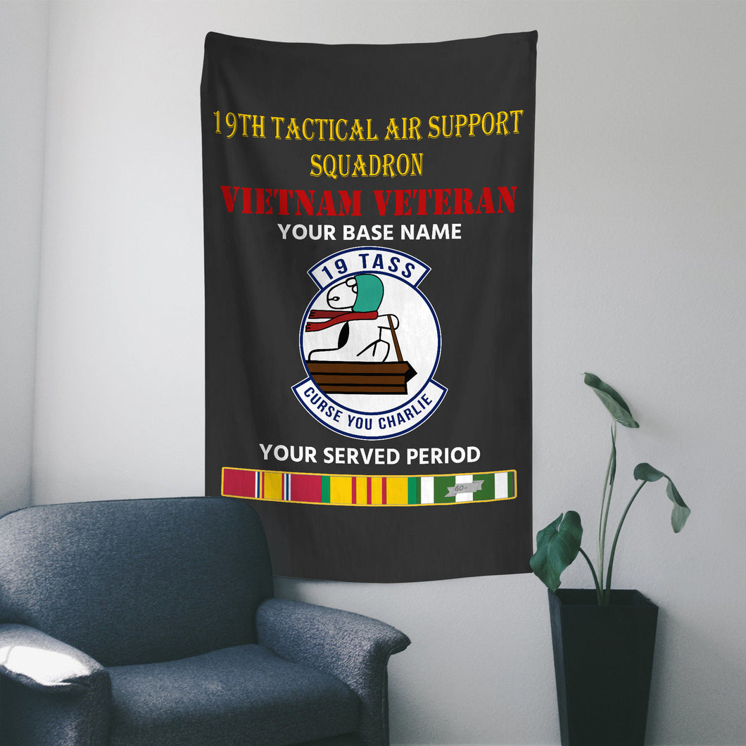 19TH TACTICAL AIR SUPPORT SQUADRON WALL FLAG VERTICAL HORIZONTAL 36 x 60 INCHES WALL FLAG