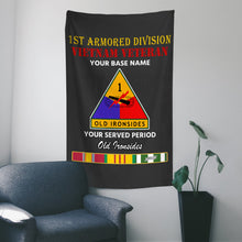 Load image into Gallery viewer, 1ST ARMORED DIVISION WALL FLAG VERTICAL HORIZONTAL 36 x 60 INCHES WALL FLAG