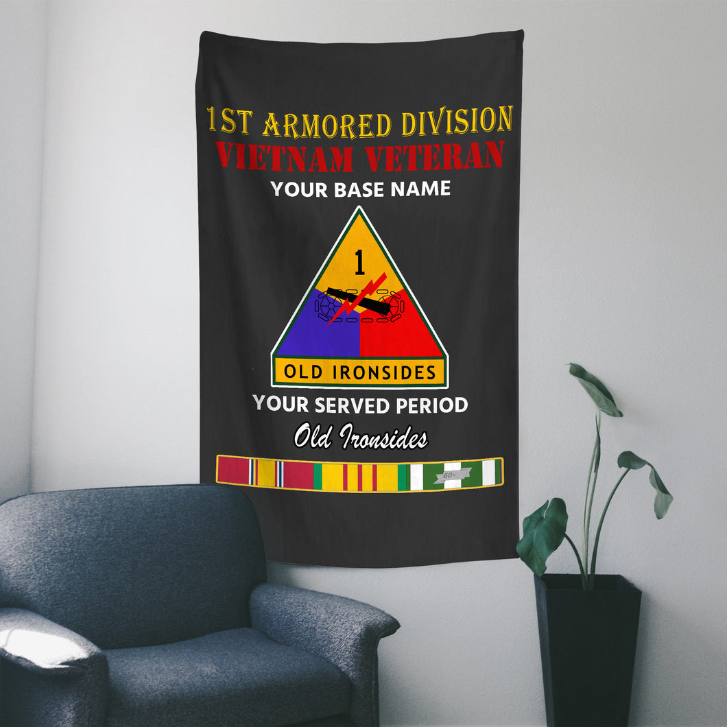 1ST ARMORED DIVISION WALL FLAG VERTICAL HORIZONTAL 36 x 60 INCHES WALL FLAG