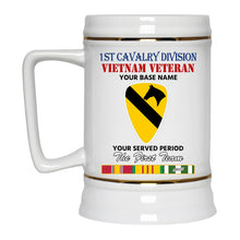 Load image into Gallery viewer, 1ST CAVALRY DIVISION BEER STEIN 22oz GOLD TRIM BEER STEIN