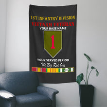 Load image into Gallery viewer, 1ST INFANTRY DIVISION WALL FLAG VERTICAL HORIZONTAL 36 x 60 INCHES WALL FLAG