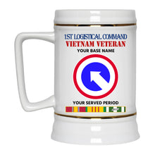Load image into Gallery viewer, 1ST LOGISTICAL COMMAND BEER STEIN 22oz GOLD TRIM BEER STEIN