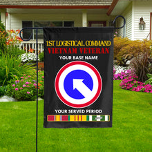 Load image into Gallery viewer, 1ST LOGISTICAL COMMAND DOUBLE-SIDED PRINTED 12&quot;x18&quot; GARDEN FLAG
