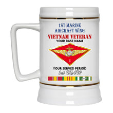 Load image into Gallery viewer, 1ST MARINE AIRCRAFT WING BEER STEIN 22oz GOLD TRIM BEER STEIN