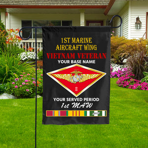 1ST MARINE AIRCRAFT WING DOUBLE-SIDED PRINTED 12"x18" GARDEN FLAG
