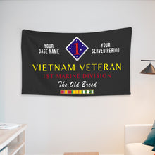 Load image into Gallery viewer, 1ST MARINE DIVISION WALL FLAG VERTICAL HORIZONTAL 36 x 60 INCHES WALL FLAG