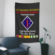Load image into Gallery viewer, 1ST MARINE DIVISION WALL FLAG VERTICAL HORIZONTAL 36 x 60 INCHES WALL FLAG