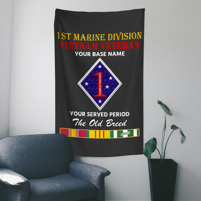 1ST MARINE DIVISION WALL FLAG VERTICAL HORIZONTAL 36 x 60 INCHES WALL FLAG