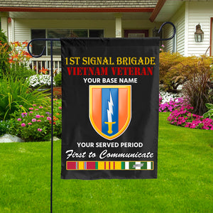 1ST SIGNAL BRIGADE DOUBLE-SIDED PRINTED 12"x18" GARDEN FLAG