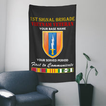 Load image into Gallery viewer, 1ST SIGNAL BRIGADE WALL FLAG VERTICAL HORIZONTAL 36 x 60 INCHES WALL FLAG