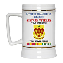 Load image into Gallery viewer, 2 77TH FIELD ARTILLERY REGIMENT BEER STEIN 22oz GOLD TRIM BEER STEIN