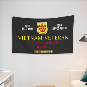 2 77TH FIELD ARTILLERY REGIMENT WALL FLAG VERTICAL HORIZONTAL 36 x 60 INCHES WALL FLAG