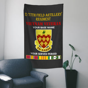 2 77TH FIELD ARTILLERY REGIMENT WALL FLAG VERTICAL HORIZONTAL 36 x 60 INCHES WALL FLAG