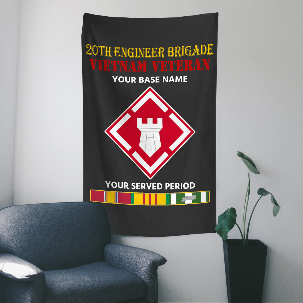 20TH ENGINEER BRIGADE WALL FLAG VERTICAL HORIZONTAL 36 x 60 INCHES WALL FLAG