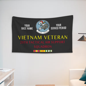 20TH TACTICAL AIR SUPPORT SQUADRON WALL FLAG VERTICAL HORIZONTAL 36 x 60 INCHES WALL FLAG