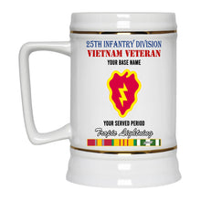 Load image into Gallery viewer, 25TH INFANTRY DIVISION BEER STEIN 22oz GOLD TRIM BEER STEIN