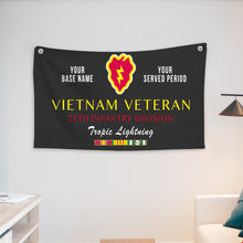 Load image into Gallery viewer, 25TH INFANTRY DIVISION WALL FLAG VERTICAL HORIZONTAL 36 x 60 INCHES WALL FLAG