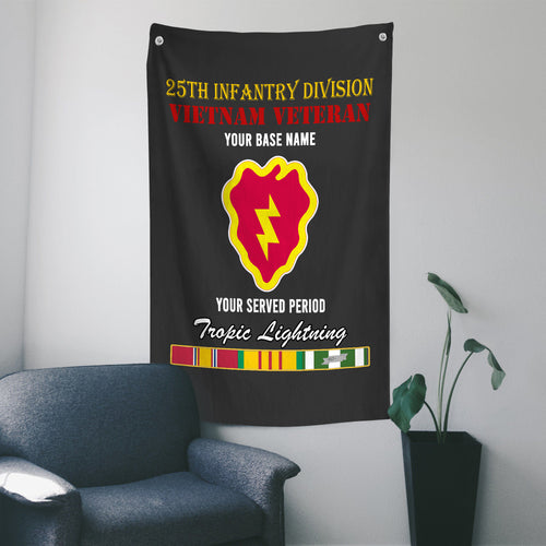 25TH INFANTRY DIVISION WALL FLAG VERTICAL HORIZONTAL 36 x 60 INCHES WALL FLAG