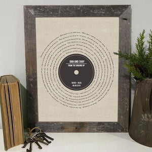 Vinyl Record Song Lyrics - Anniversary Gift - Premium Canvas, Poster