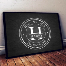 Load image into Gallery viewer, Family Monogram • Last Name Sign • Personalized Year Established Sign • Premium Canvas, Poster