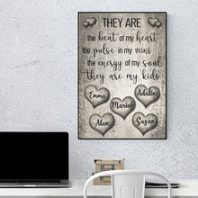 Load image into Gallery viewer, PERSONALIZED &quot;THEY ARE THE BEAT OF MY HEART&quot; - PREMIUM CANVAS, POSTER