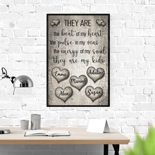 Load image into Gallery viewer, PERSONALIZED &quot;THEY ARE THE BEAT OF MY HEART&quot; - PREMIUM CANVAS, POSTER