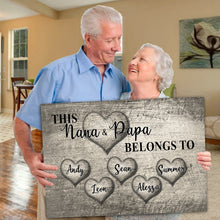 Load image into Gallery viewer, PERSONALIZED &quot;THIS GRANDMA, GRANDPA BELONG TO...&quot; - Premium Canvas, Poster