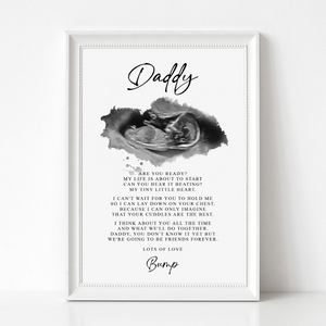 Watercolor Ultrasound Art Print - Daddy To Be Gifts
