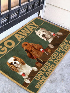 GO AWAY! UNLESS YOU HAVE BEER AND DOG TREATS - CUSTOM FUNNY PET DOORMAT