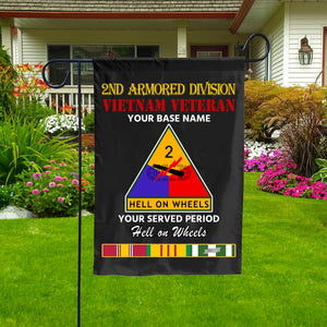 2ND ARMORED DIVISION DOUBLE-SIDED PRINTED 12"x18" GARDEN FLAG